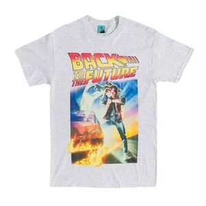 Back To The Future Unisex Adult Movie Poster T-Shirt / Gray